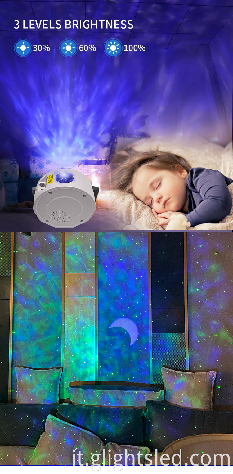 Decorazione della stanza per bambini Star Moon proiettabile Luce notturna Remoto Controllo 7,5 W Luce di proiezione a LED